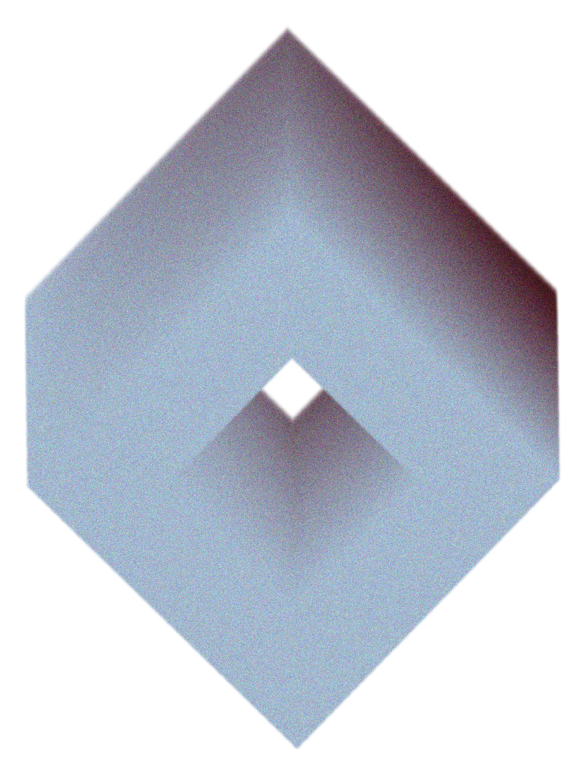 Abstract blue 3D cube top right